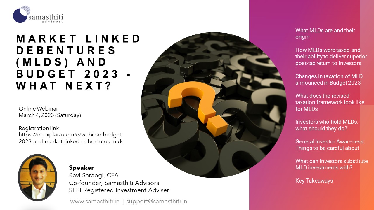 Webinar Alert: Market Linked Debentures (MLDs) and Budget 2023 – What Next?
