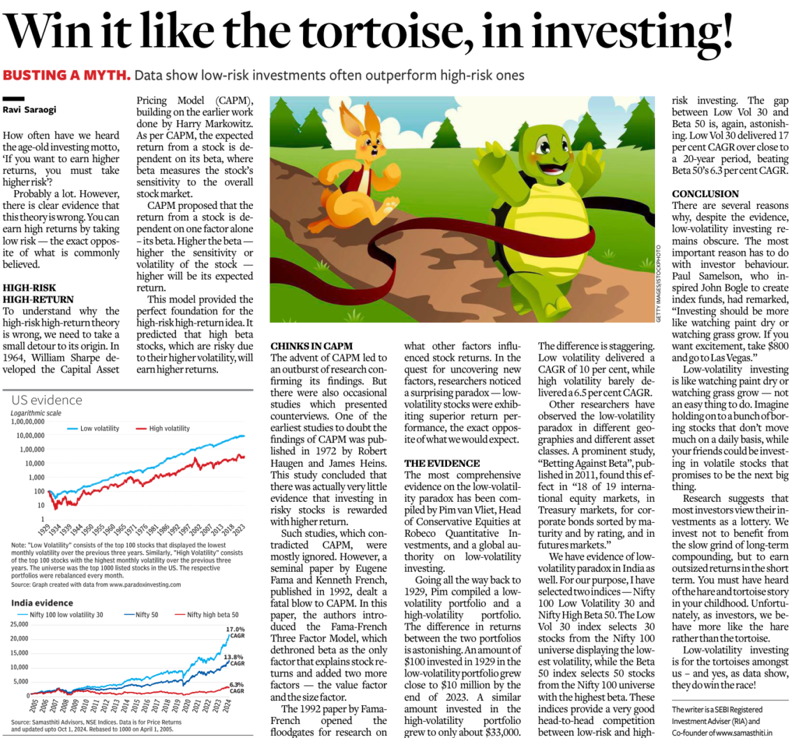 The greatest misconception in the financial markets – You need to take high risk to earn high returns